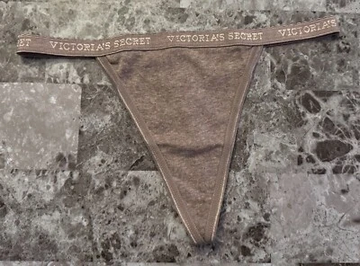 NUEVO SIN ETIQUETAS BRAGAS VICTORIA'S SECRET S MARRÓN FLORAL 100% ALGODÓN VINTAGE RARAS CADENA EN V Foto 1 de 4