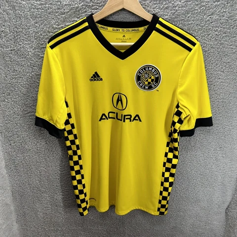 Adidas Columbus Crew SC Authentic Home Soccer Jersey Acura Size 15-16Y Yellow Cover