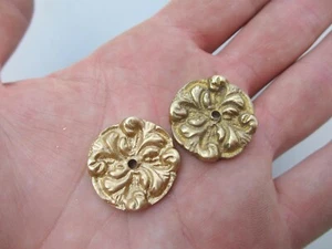 Brass Ormolu Furniture Hardware Mount French Rococo Flower Antique STYLE x1 £2ea - Picture 1 of 12