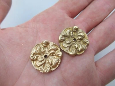 Brass Ormolu Furniture Hardware Mount French Rococo Flower Antique STYLE x1 £2ea - Image 1 of 4