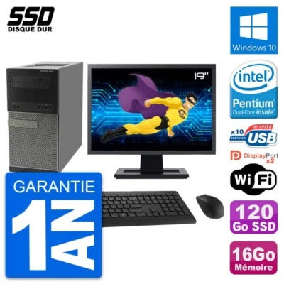 PC tour DELL 9010 Bildschirm 19 " Intel G630 RAM 16Go SSD 120Go Windows 10 Wifi - Bild 1 von 4