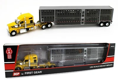 DCP 1:64 *YELLOW & GRAY* Kenworth W990 High Roof & WILSON LIVESTOCK TRAILER NIB - Image 1 of 4