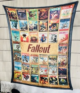 Fallout/3/4/NV/EXTRA LARGE/Plush Comic Book Blanket/Almost 80in x 60in - Picture 1 of 1