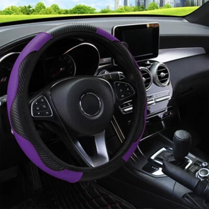 15''/38cm Car Steering Wheel Cover Anti-slip Protector PU Leather Accessories - Imagen 1 de 15