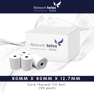 20 Rotoli Carta Termica per Ricevute 80x80 Fino Rotolo Compatibile con Terminali Epos - Foto 1 di 8