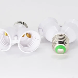 50x LED Light Lamp Bulb Socket 1 E27 Male to 2 E27 Female Y Type Spliter Adapter - Picture 1 of 8