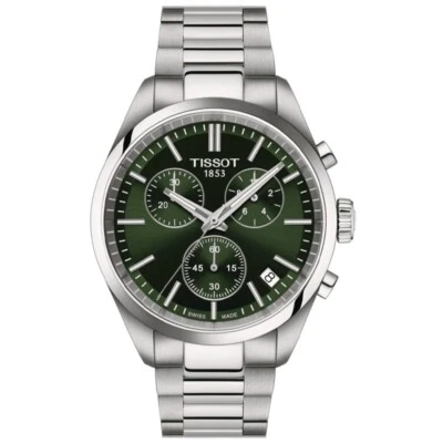 Nuevo reloj para hombre Tissot PR 100 cronógrafo 40 mm esfera verde T1504171109100 Foto 1 de 4