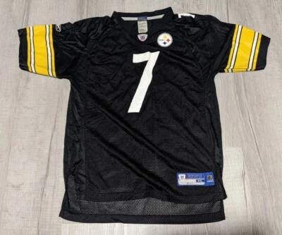 Ben Roethlisberger Juvenil Talla XL 18-20 Negro Reebok #7 NFL Pittsburgh Steelers Foto 1 de 4
