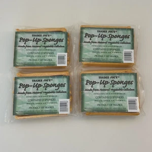 4x Trader Joe's 12 Count Pop-Up Sponges Made From Natural Vegetable Cellulose - Picture 1 of 1