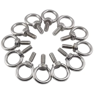 12Pz M6 Bulloni Occhiello di Sollevamento, 304 Acciaio Inox Maschio Filettatura Macchina Spalla R - Foto 1 di 12