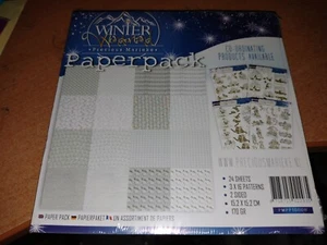 PAPERPACK WINTER WONDERLAND 24 SHEETS NEW 15X15 CM/2 SIDE - Picture 1 of 1