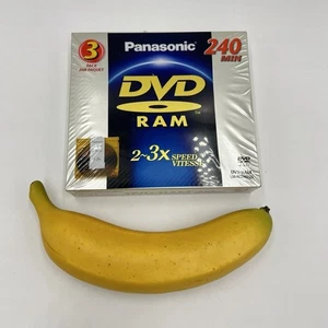 Panasonic 2-3x Speed Double-sided 240 minute (9.4GB) DVD-RAM Disc Sealed 3-Pack - Picture 1 of 7
