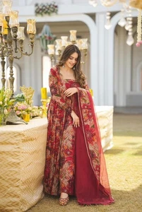 Vestido Anarkali Vestido Bollywood Paquistaní Indio Boda Traje Shalwar kameez Fiesta - Imagen 1 de 11