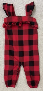 Mono Joe Fresh Bebé Niña 6/12M Rojo Búfalo Cuadros - Imagen 1 de 6