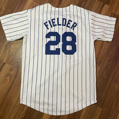Vintage Majestic Youth L MLB Milwaukee Brewers Prince Fielder #28 Retro Jersey - Image 1 of 4
