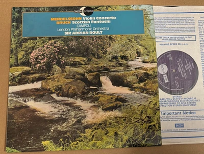 ECS 775 Mendelssohn Violin Concerto Bruch Scottish Fantasia Campoli LPO Boult - Image 1 of 2