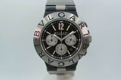 BULGARI DIAGONO BVLGARI CHRONOGRAPH TITANIUM CARBON DIAL RARE 44MM SWISS 44TACH - Image 1 of 4