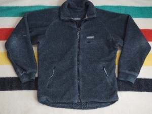 VTG 90s Rab England Berber Gray Green Deep Pile Outdoor Hiking Fleece Jacket M - Picture 1 of 9