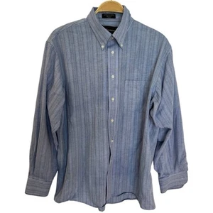Barrington Mens Button Down Shirt Blue Wrinkle Free Oxford 16.5 32/33 Made USA - Picture 1 of 13
