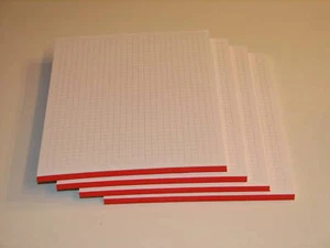 4 Schreibblöcke, Schreibblock, Schulhefte, Block, DIN A5, 80g/m², rot, kariert* - Bild 1 von 3
