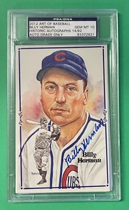 2012 HA ART OF BASEBALL BILLY HERMAN AUTO PEREZ STEELE 14/62 PSA/DNA 10 GEM MINT - Picture 1 of 2