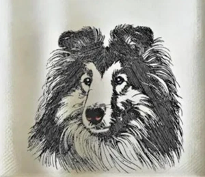 Collie Welpe personalisierte bestickte Fleece Stadiondecke - Bild 1 von 2