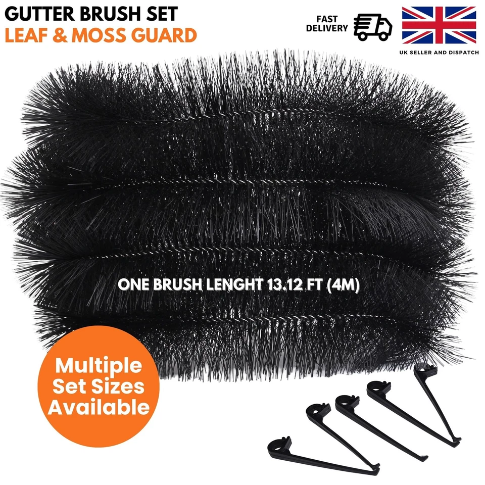 Gutter Brush Pack includes Brush size 4m and 5 Gutter brush clips - Leaf Guard - Image 1 of 1