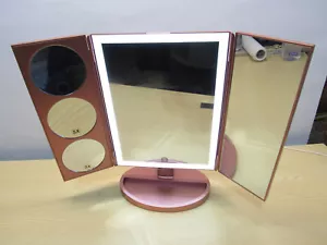 Milzie Tri-Fold Table Mirror W/ LED Lighting - Picture 1 of 13