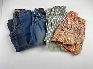 lot of girl bkue jeans and skirts size 4 and 5 cherokee gap orange grey 