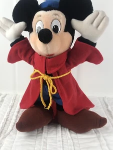 DISNEY Stuffed Animal MICKEY MOUSE Plush FANTASIA 14" WIZARD SORCERER - Picture 1 of 9