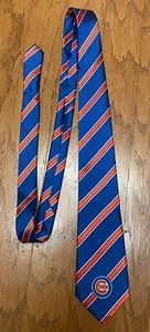 Chicago Cubs Mens Necktie MLB Baseball Team Striped Blue Red Neck Tie - Picture 1 of 5