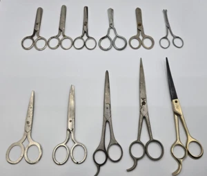 Mixed Lot of 11 Vintage Metal Scissors including a pair of Andre Tisserands - Picture 1 of 23