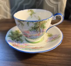 Vintage Aynsley Bone China England "Bluebell Time" 2044 Cup and Saucer No Chips - Picture 1 of 5