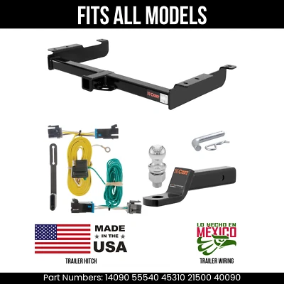 Enganche de remolque para GMC Savana 2500 03-24 cableado de 4 pines bola de 2" se adapta a todas las curtas 10 k Foto 1 de 4