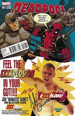 Josh Barnett Signed Deadpool #1 Variant Comic Book BAS COA UFC Pride FC Auto - Image 1 of 4