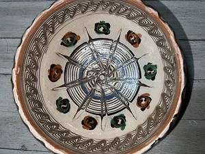 Romanian Horezu Traditional Ceramic Dish Clay Decorative Bowl Handmade - Picture 1 of 7