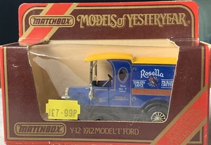 Matchbox Models of Yesteryear Y-12 1912 Model T Ford. Rosella. Ltd Ed. Mint NRFB - Picture 1 of 7