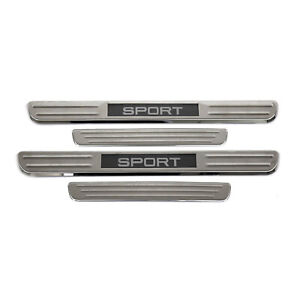 Door Sill Scuff Plate Illuminated for Infiniti QX30 QX50 Sport Steel Silver 4x