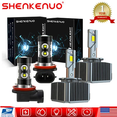 For Lincoln MKT 2010-2019 Front LED Headlights High/Low Beam + Fog Light 4× Bulb Foto 1 de 4