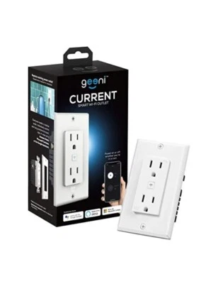 Geeni Smart WiFi в стене 2 розетки требует 2,4 ГГц WiFi - концентратор не требуется - Изображение 1 из 4