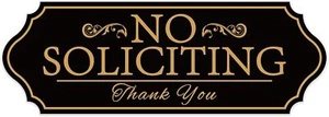 No Soliciting Sign for Front Door, Self-Adhesive Vinyl No Solicitors Modern Sign - Picture 1 of 7