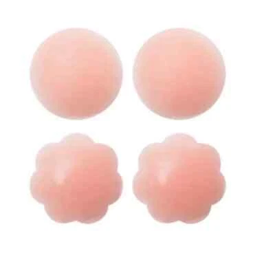 Silicone Nipple Pad Covers Pairs Reusable Adhesive Invisible Bra Round Breast UK - Image 1 of 4
