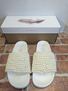 NIB Jessica Simpson Saycie Beaded Slide Sandal, Size 6 M clear/ pearl - Picture 1 of 10
