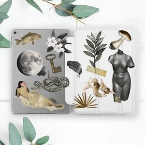 Abstract Antique Collage Floral Case For iPad 10.2 Pro 12.9 11 9.7 Air 4 5 Mini - Picture 1 of 6