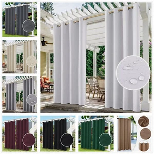 1/2Pcs Waterproof Outdoor Patio Curtains 52" Wide Privacy Blackout Pergola Shade - Picture 1 of 124