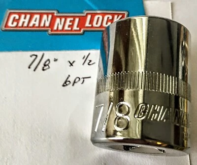 CHANNELLOCK  7/8" x 1/2" DR  STANDARD  SOCKET  6 Pt Free USA Shipping - Image 1 of 4