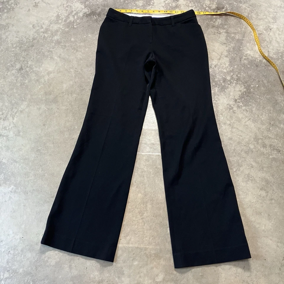 Pantalones Vivienne Tam para mujer 6 pantalones negros tiro medio pierna acampanada oficina tejido Foto 1 de 4