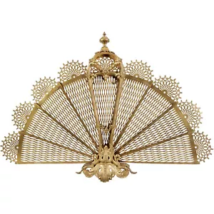 Bronze fireplace screen "Peacock", France, end of 19th - beg. of 20th century - Picture 1 of 5