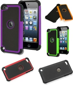 Para iPod Touch 5ta 6ta y 7ma Generación - Dura y Suave Híbrida Antideslizante Blindaje Estuche Cubierta - Imagen 1 de 18