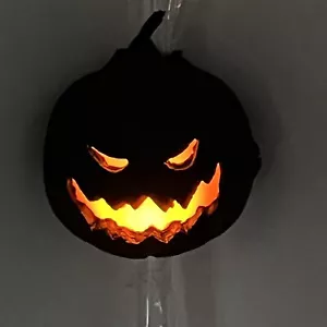 Disney Schwarz Gummi Leuchten Orange Jack-o-Laterne Halloween Kürbis Stroh Neu - Bild 1 von 6